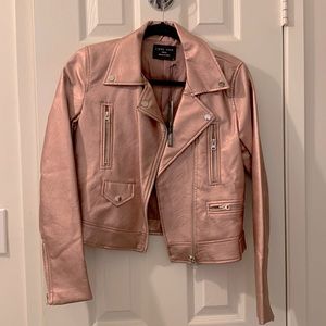 Pink faux leather jacket